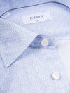 Slim Light Blue Pattern Cotton Twill Shirt Blue