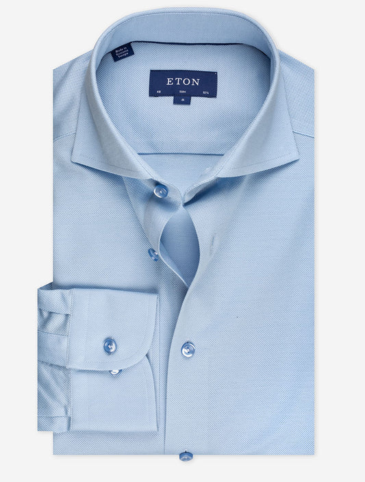 ETON Pique Shirt Blue