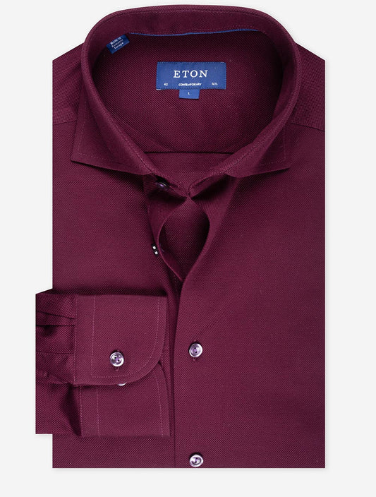 Contemporary Pique Shirt Burgundy