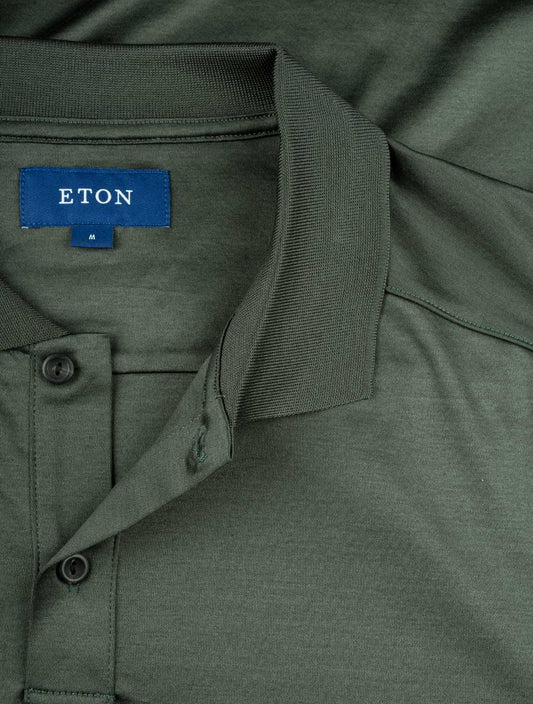 ETON Long Sleeve 2 Button Dark Green