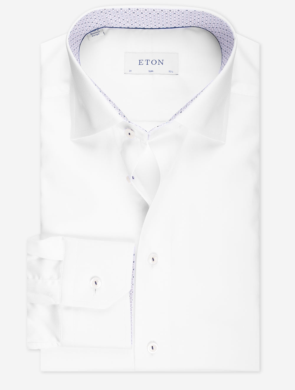 Slim Plain With Inlay Shirt White