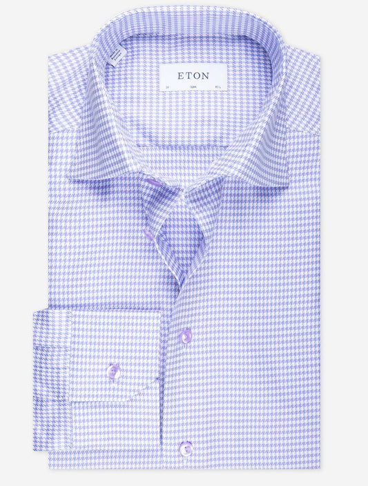Slim Houndstooth With Lilac Buttons Lilac