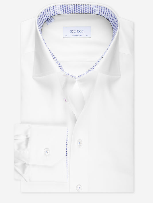 Contemporary Plain With Inlay Shirt White