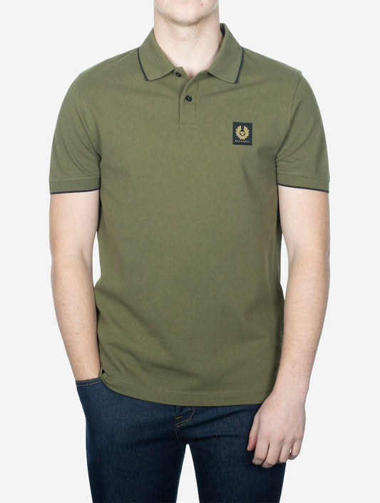 Tipped Polo True Olive