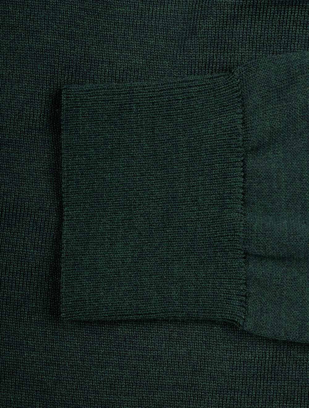 Zipped Pullover With Suede Green