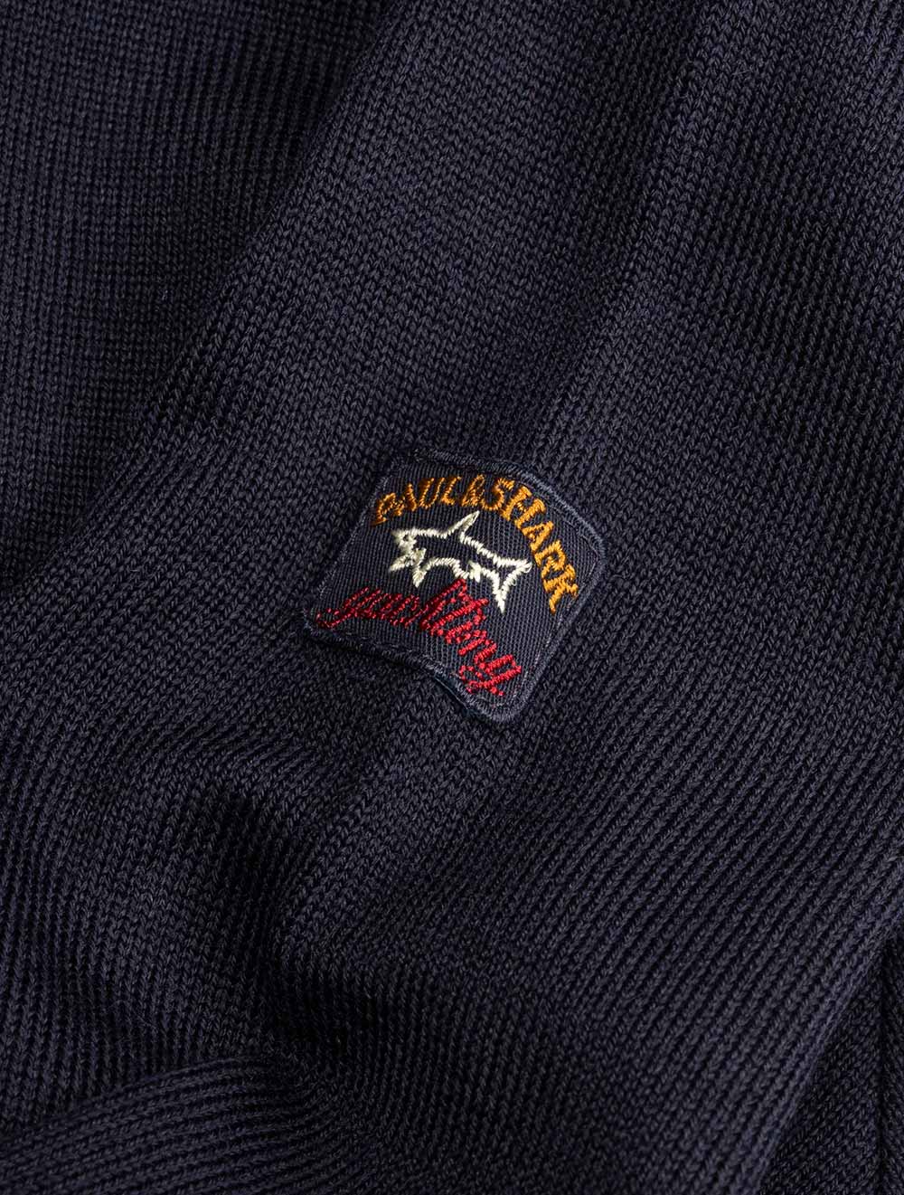 Zipped Pullover With Suede Navy