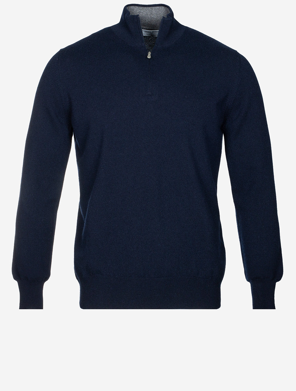 Gran Sasso Cashmere Half Zip Sweater Navy | Men's Knitwear at