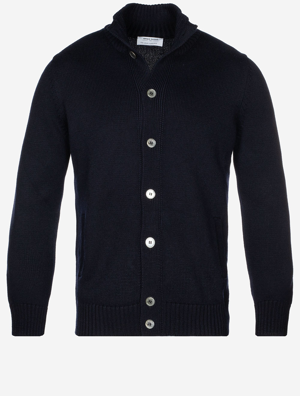 Gran Sasso Button Up Cardigan Navy | High Quality Cardigans