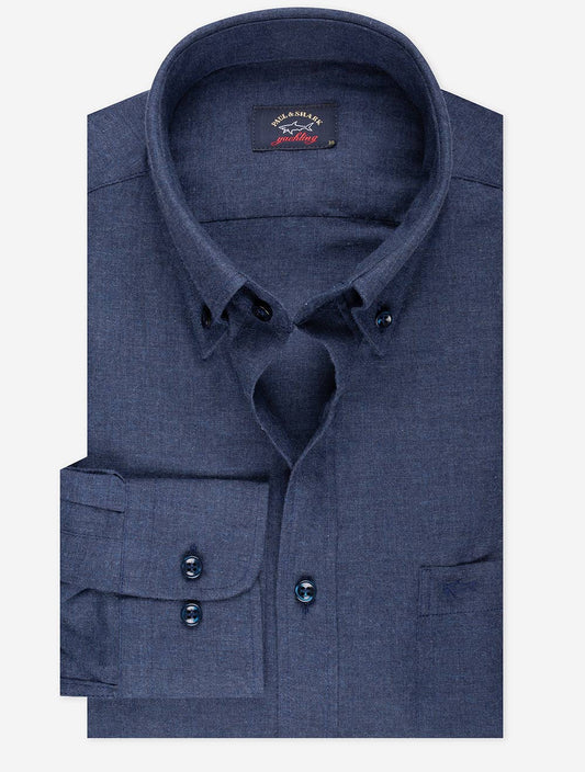 Buttondown Flannel Shirt Blue