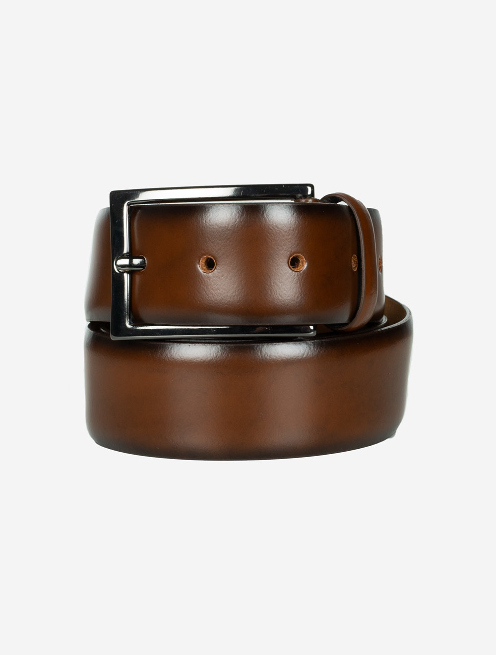 Ceinture cuir marron gold doublé - tannage vegetal - largeur 35 mm