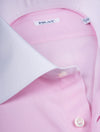 FRAY Contrast Cuff and Collar Shirt Pink