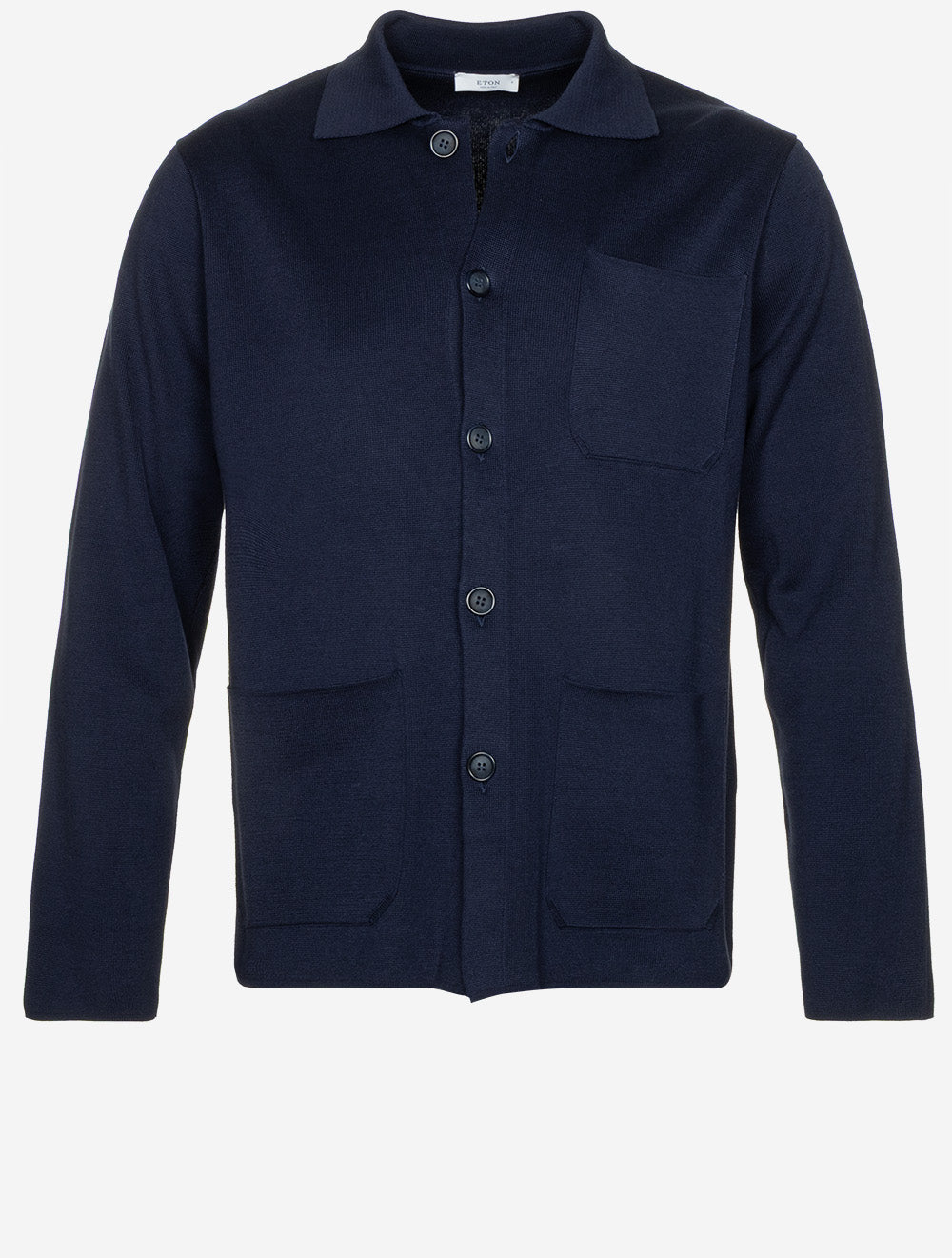 ETON Merino Knit Overshirt Navy Louis Copeland Sons