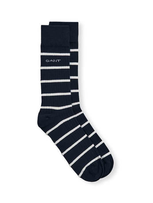 Br Stripe Rib Socks Evening Blue