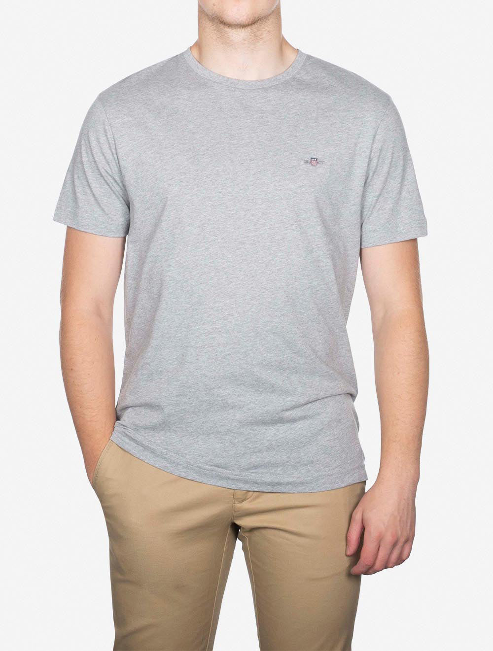 Regular Shield Short Sleeve T-Shirt Grey Melange