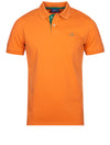 Contrast Collar Piqué Polo Shirt Pumpkin Orange