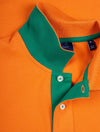 Contrast Collar Piqué Polo Shirt Pumpkin Orange