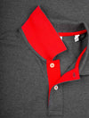 Regular Contrast Pique Short Sleeve Rugger Antracite Melange