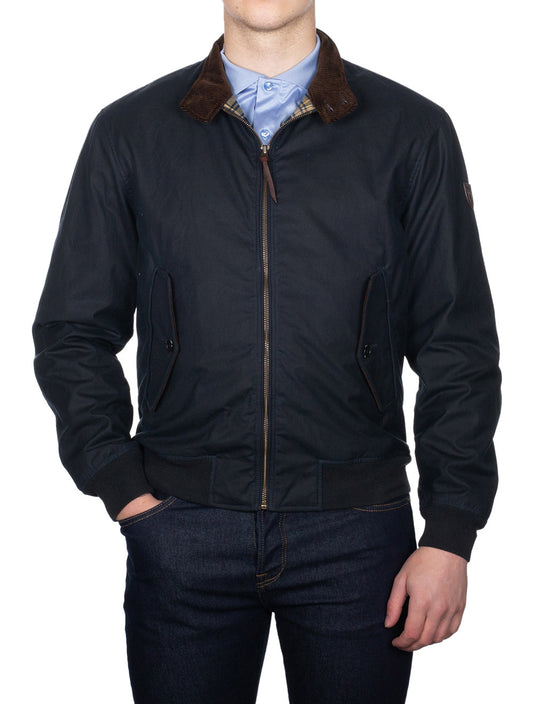 Waxed Insulated Bomber Cruise Navy