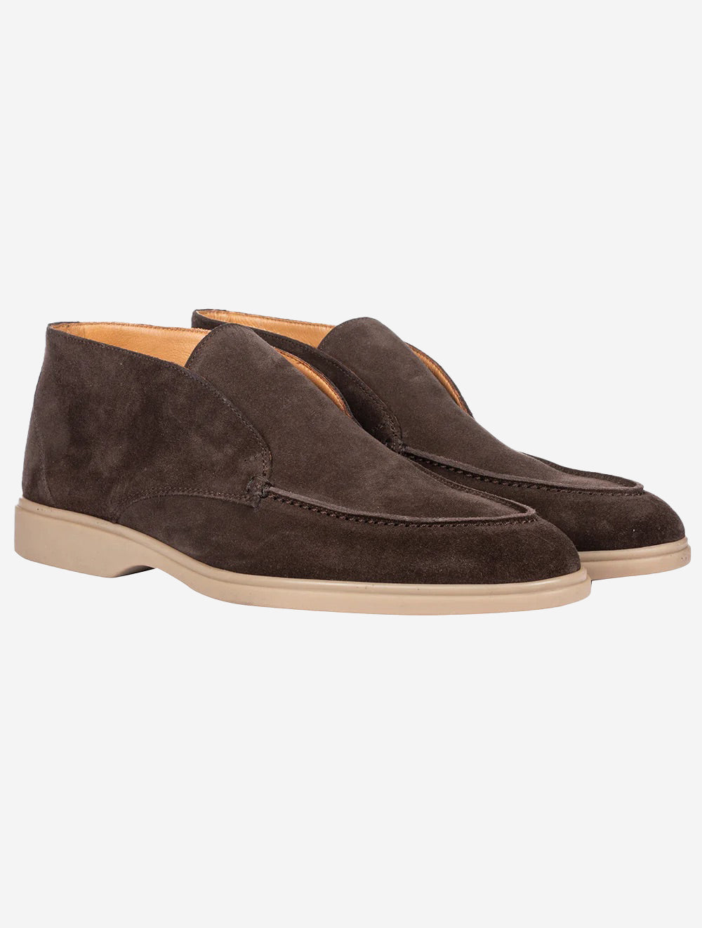 Moreschi Suede Ankle Boot Dark Brown High Quality Casual Men's