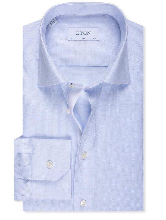 ETON Slim Fit Dobby Shirt Blue