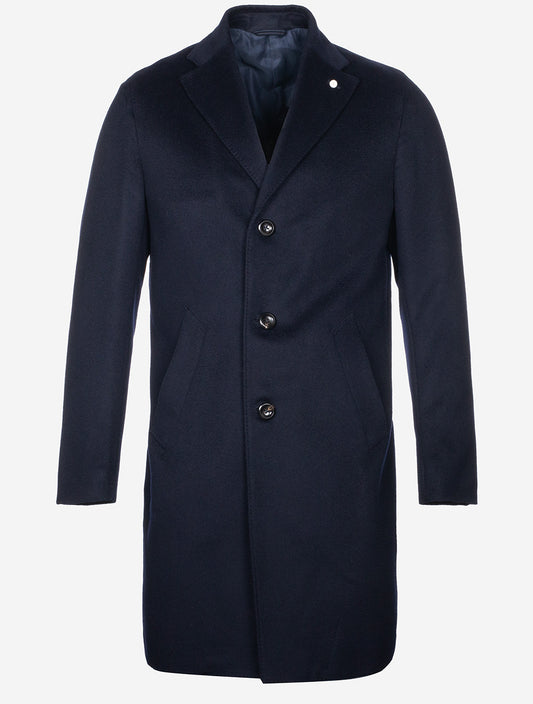 SB Wool And Cashmere Blend Overcoat Navy