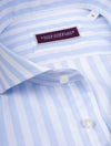 Linen Mix Barstripe Shirt Blue