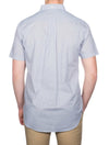 Regular Fit Micro Print Short Sleeve Shirt Evening Blue