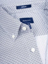 Regular Fit Micro Print Short Sleeve Shirt Evening Blue