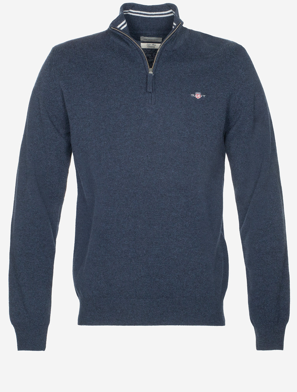 GANT Superfine Lambswool Half Zip Dark Navy Melange | Premium