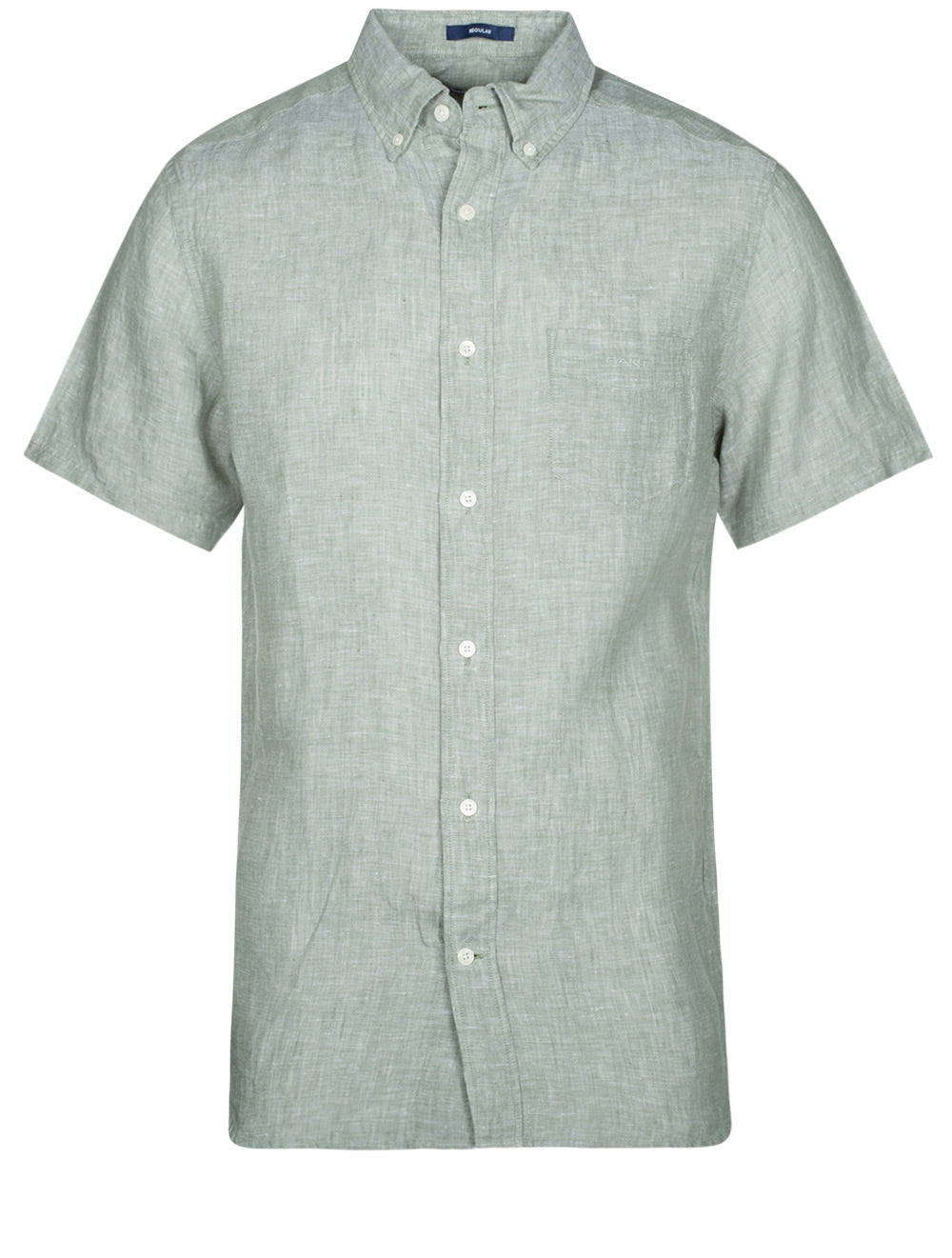 Regular Linen Short Sleeve Shirt Kalamata Green