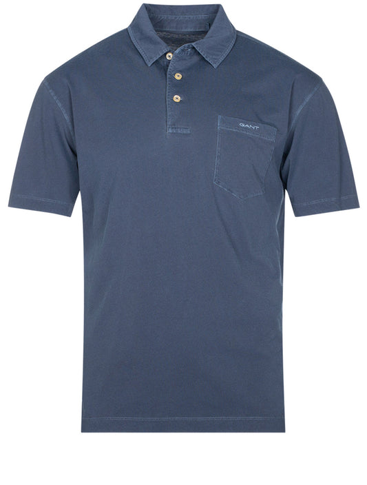 Solid Sunfaded Jersey Short Sleeve Rugger Evening Blue