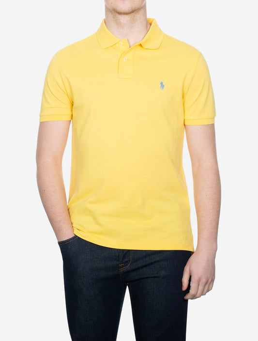 Custom Slim Fit Mesh Polo Shirt Yellow