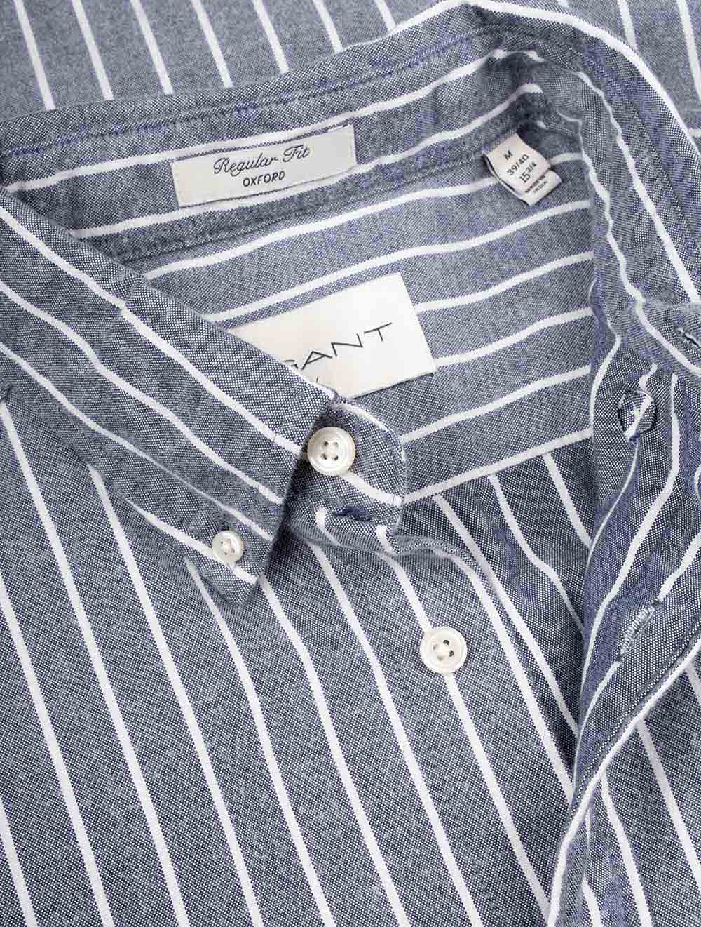 Regular Brushed Oxford Stripe Shirt Classic Blue