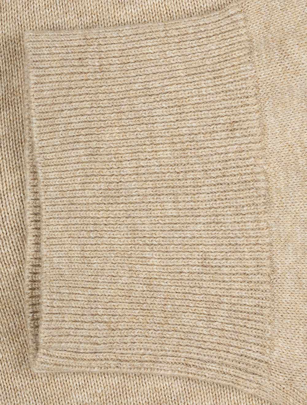 Classic Cotton V-Neck Sand Melange
