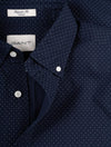 Regular Micro Dot Poplin Short Sleeve Shirt Evening Blue