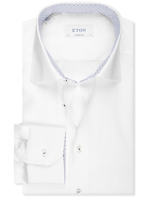 Contemporary Plain Inlay Shirt White