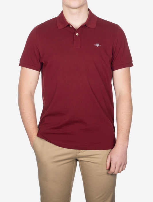 Regular Shield Short Sleeve Pique Polo Plumped Red