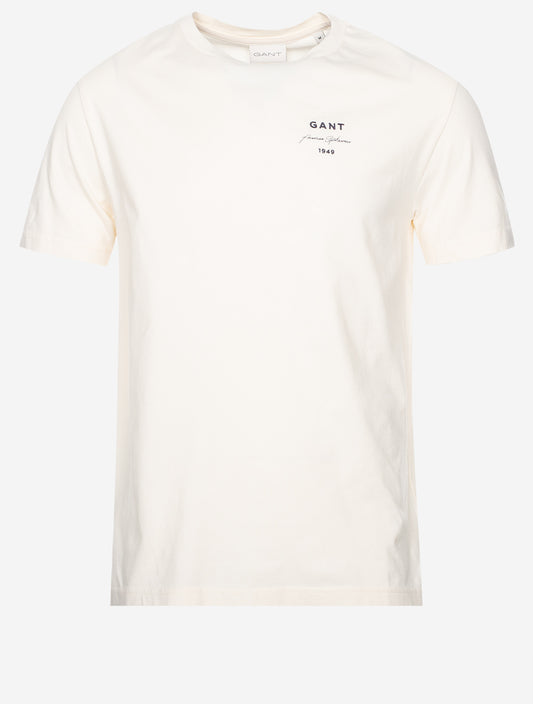 Logo Script Short Sleeve T-Shirt Cream