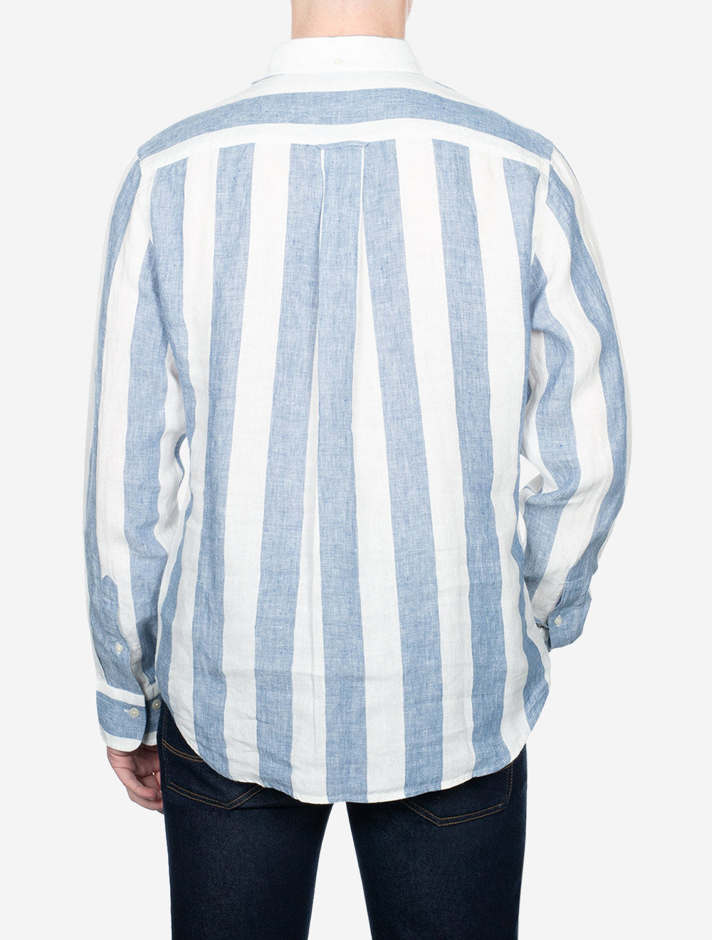 Regular Bold Stripe Linen Shirt Salty Sea