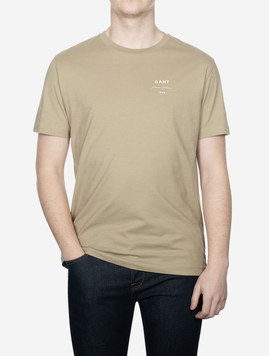 Logo Script Short Sleeve T-Shirt Dried Khaki