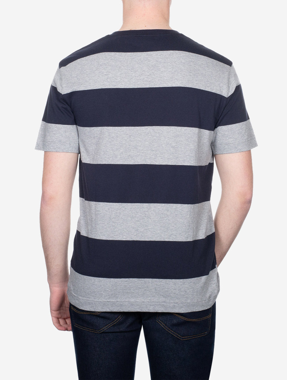 Bar Stripe Short Sleeve T-Shirt Grey Melange