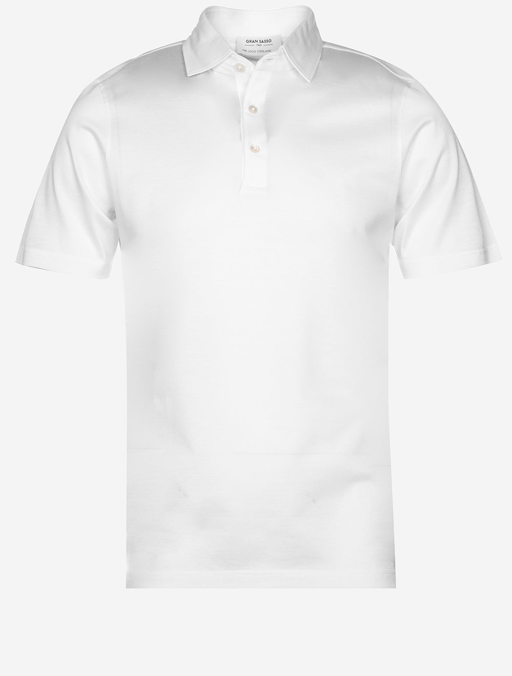 Gran Sasso Button Polo Shirt Pure White Luxury Men's Polo