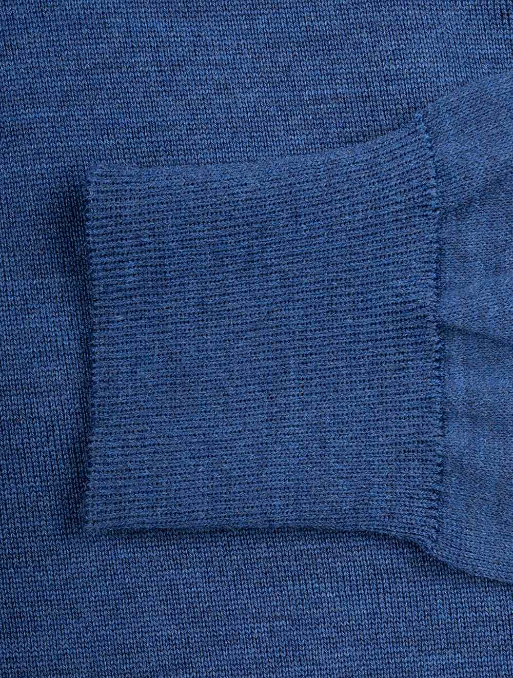 Zipped Pullover With Suede Blue