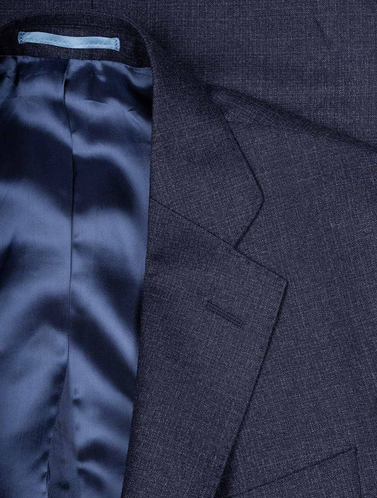Navy Subtitle Patterned 2 Piece Lined Suit Navy