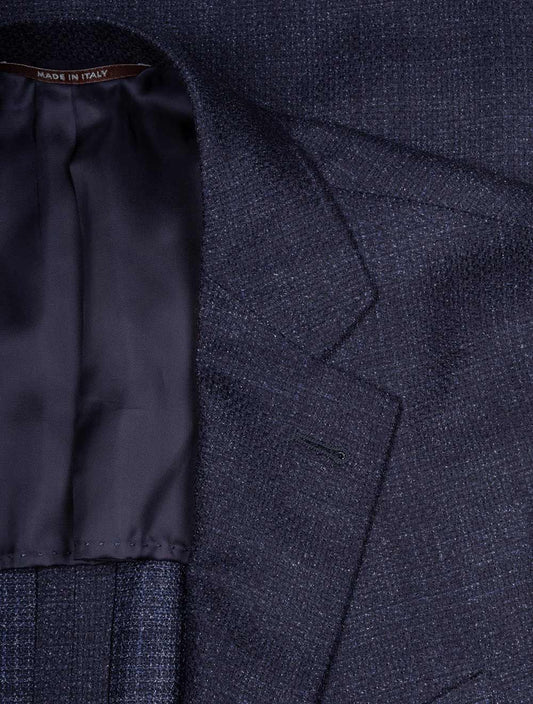 Wool Silk Cashmere Jacket Navy