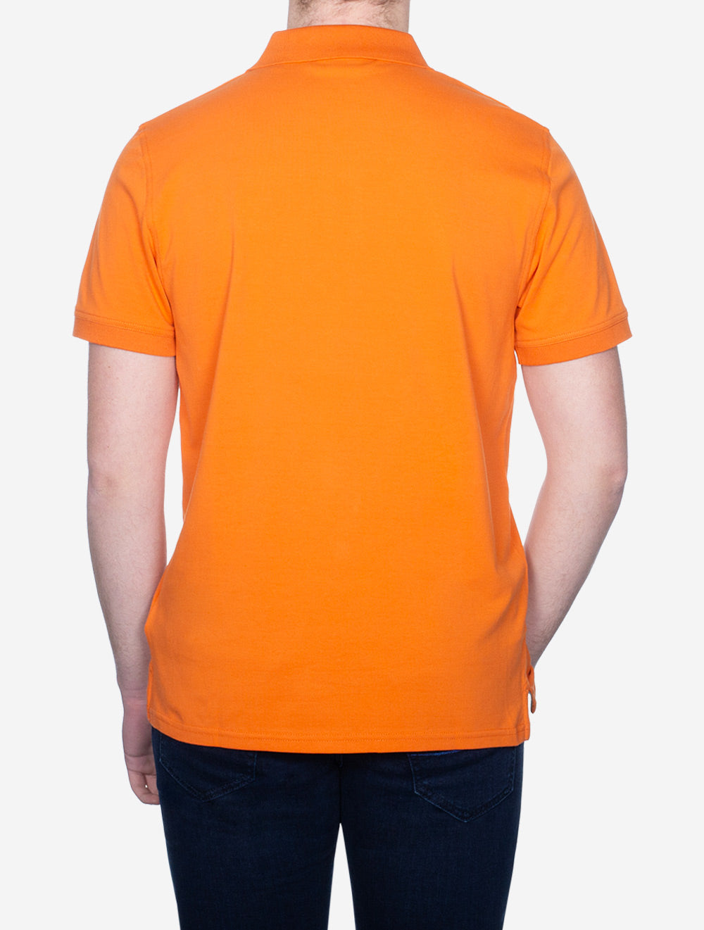 Regular Contrast Pique Short Sleeve Rugger Pumpkin Orange