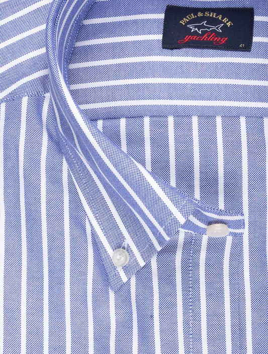 PAUL AND SHARK Buttondown Stripe Cotton Shirt Jamaica