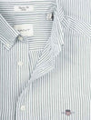 Regular Fit Oxford Banker Stripe Shirt Forest Green