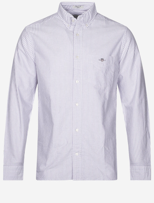 GANT Regular Fit Oxford Banker Stripe Shirt Lilac