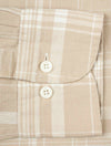 Regular Cotton Linen Check Shirt Dry Sand